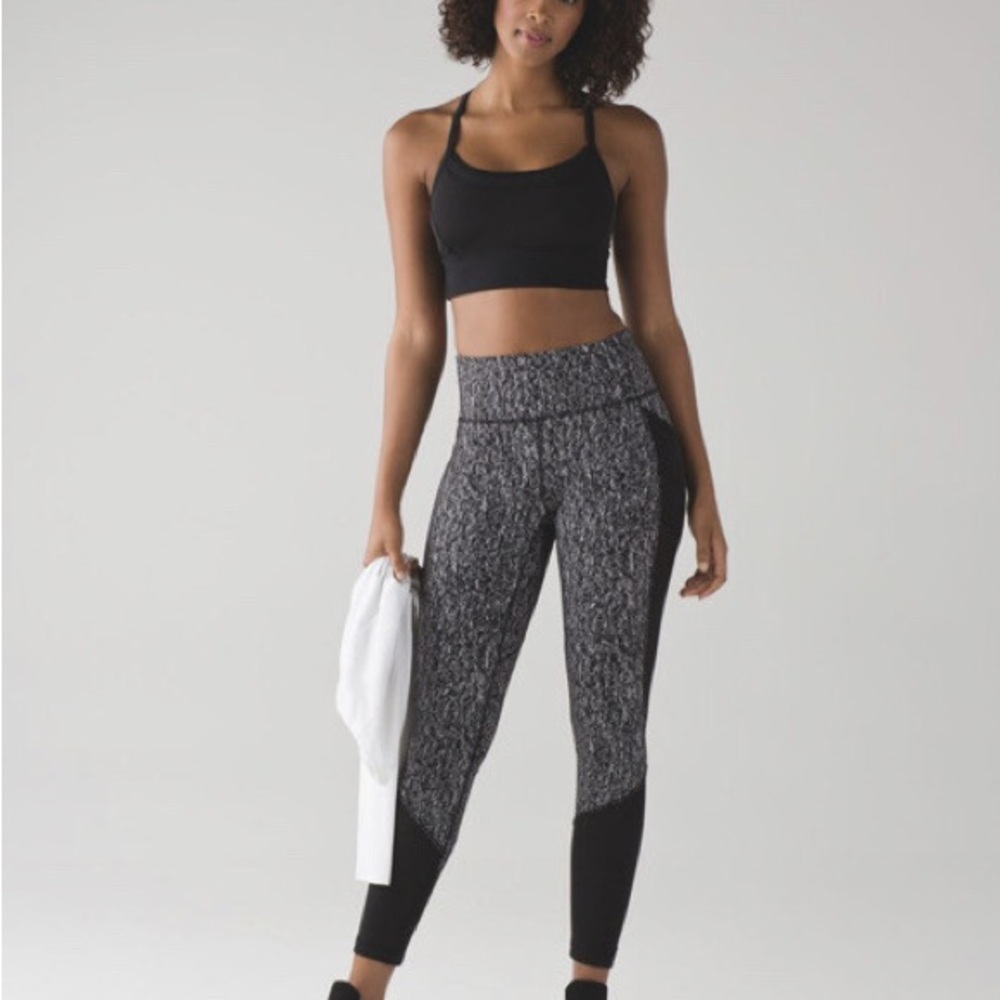 Lululemon Fit Physique Tight Luon Suited Jacquard Black White / Black 6